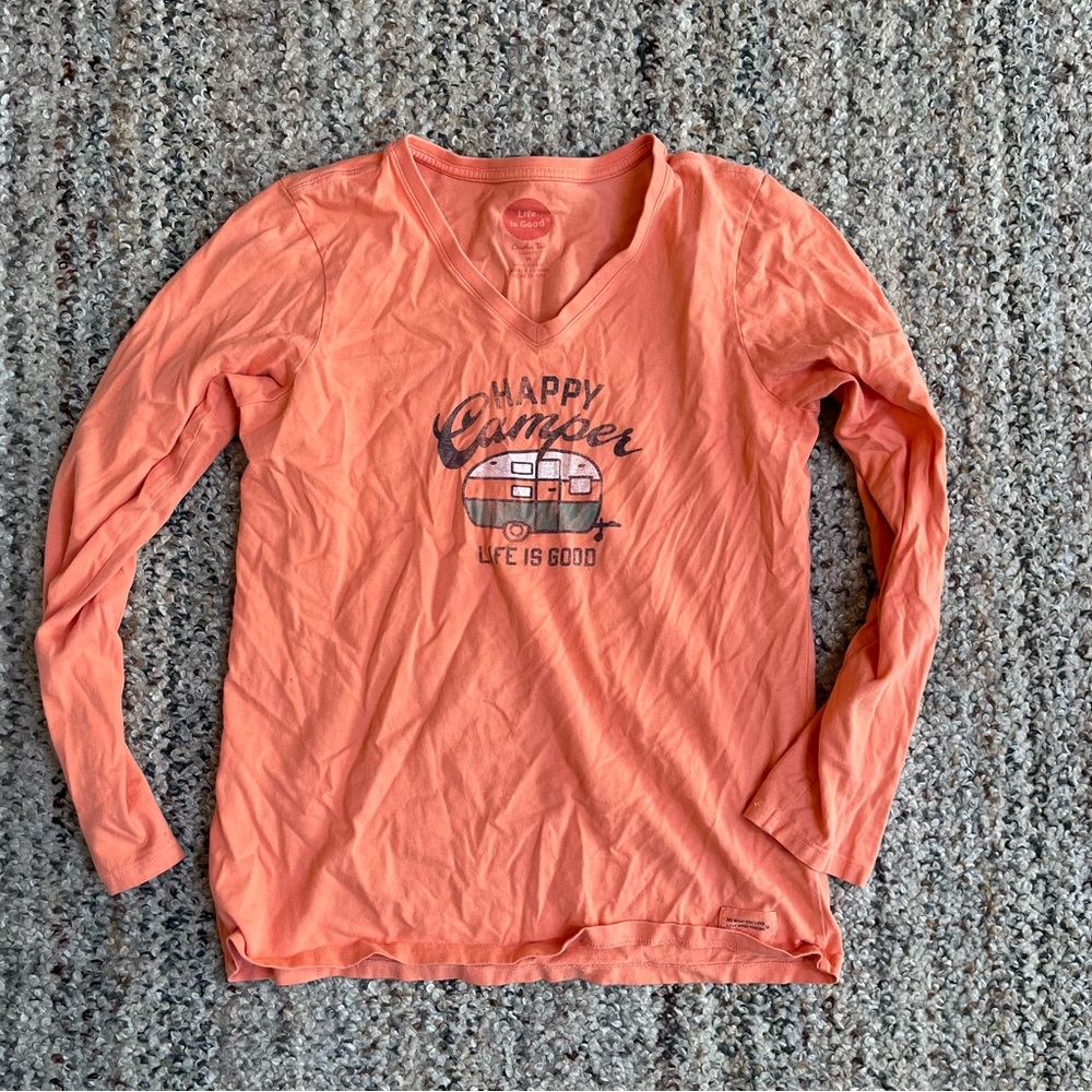 Life is Good Happy Camper long sleeve top M